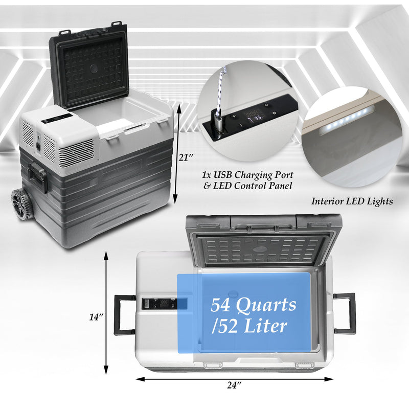 54 Quart (52 Liter) Portable Refrigerator Cooler & Freezer - CHO Sports