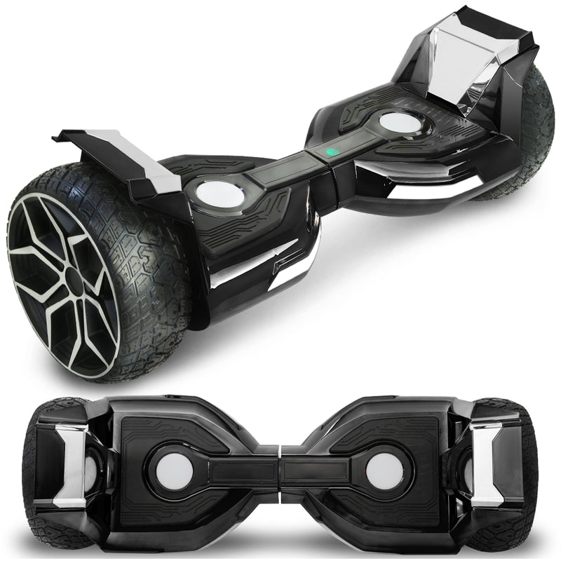 8.5" Off Road Iron Avenger Design Electric Off Road Hoverboard Smart Self Balancing Scooter For Kid Adult Chrome Black