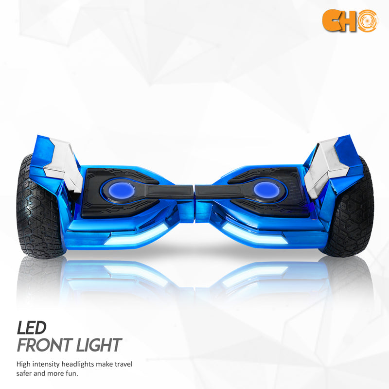 8.5" Off Road Iron Avenger Design Electric Hoverboard Smart Self Balancing Scooter For Kid Adult Chrome Blue