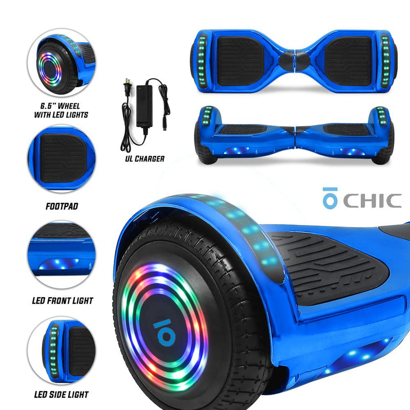 6.5" CHO Chrome Series Hoverboard Chrome Blue - CHO Sports